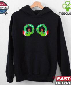 Grinch Hand Wreath Boobies Merry Christmas shirt