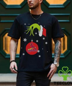 Grinch Hand holding Ornament St.Louis Cardinals Snowflake Christmas Sweater