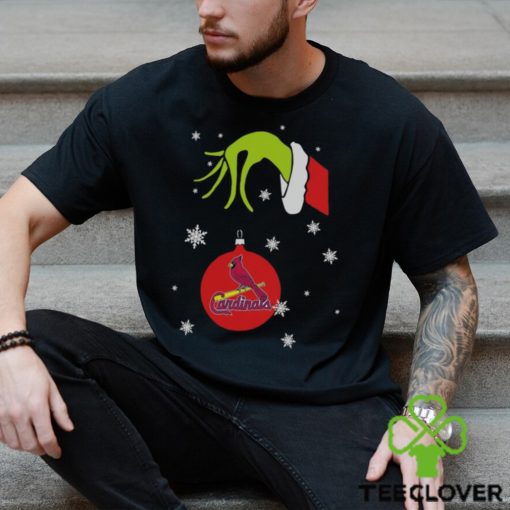 Grinch Hand holding Ornament St.Louis Cardinals Snowflake Christmas Sweater