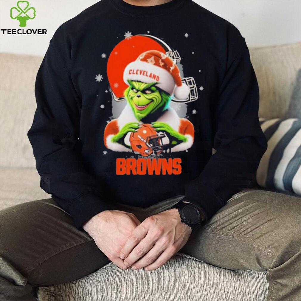 Grinch Hat Santa Cleverland Browns Helmet Logo Merry Christmas Shirt Grinch Hat Santa Cleverland Browns Helmet Logo Merry Christmas Shirt