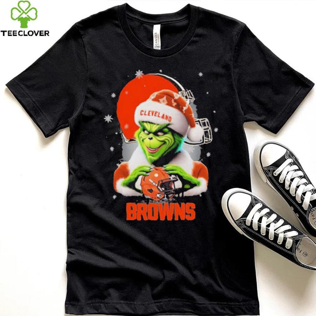 Grinch Hat Santa Cleverland Browns Helmet Logo Merry Christmas Shirt Grinch Hat Santa Cleverland Browns Helmet Logo Merry Christmas Shirt