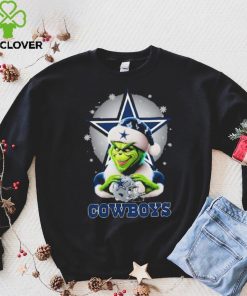 Grinch Hat Santa Dallas Cowboys Helmet Logo Merry Christmas Shirt