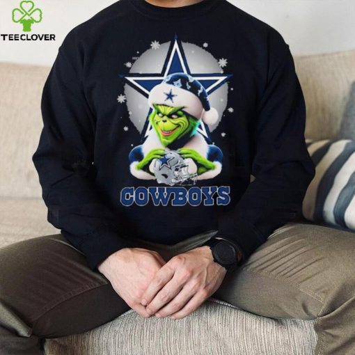 Grinch Hat Santa Dallas Cowboys Helmet Logo Merry Christmas Shirt
