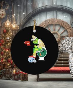 Grinch Hat Santa Georgia Tech Yellow Jackets Toilet Christmas Ornament