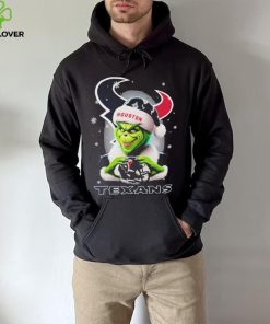 Grinch Hat Santa Houston Texans Helmet Logo Merry Christmas Shirt