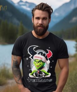 Grinch Hat Santa Houston Texans Helmet Logo Merry Christmas Shirt