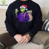 Grinch Hat Santa Hug Coffee FedEx Logo Christmas Shirt