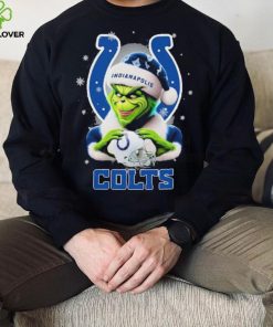 Grinch Hat Santa Indianapolis Colts Helmet Logo Merry Christmas Shirt