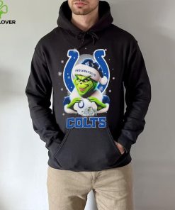 Grinch Hat Santa Indianapolis Colts Helmet Logo Merry Christmas Shirt