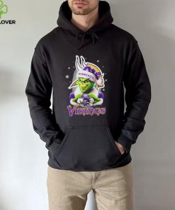 Grinch Hat Santa Minnesota Vikings Helmet Logo Merry Christmas Shirt