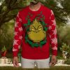 Grinch Head Wreath Ugly Christmas Sweater