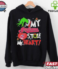 Grinch Hold My Cleveland Indians Stole My Heart Christmas Shirt