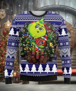 Grinch Hug Baltimore Ravens NFL Ugly Wool Sweater