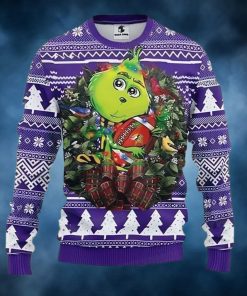 Grinch Hug Minnesota Vikings Ugly Christmas Sweater Funny Gift