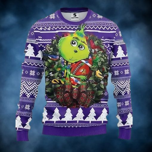 Grinch Hug Minnesota Vikings Ugly Christmas Sweater Funny Gift