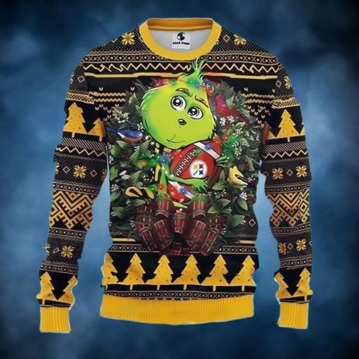 Grinch Hug Pittsburgh Steelers Ugly Christmas Sweater Gift For Family