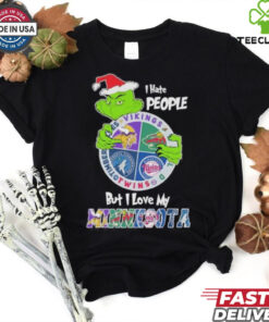 Grinch I Hate People But I Love My Minnesota Sports Teams Shirt