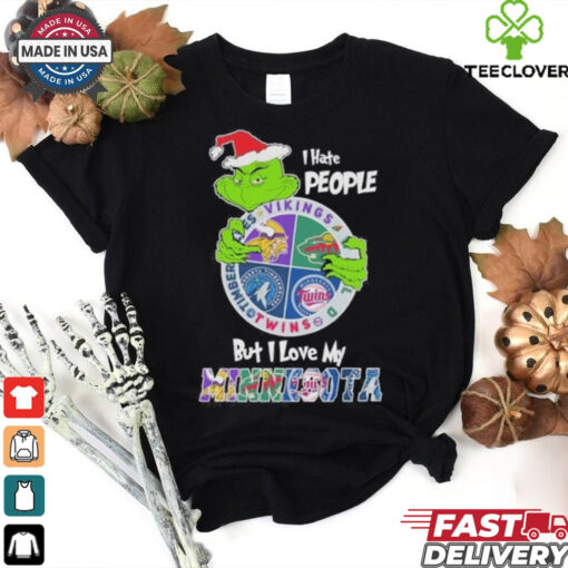 Grinch I Hate People But I Love My Minnesota Sports Teams Shirt