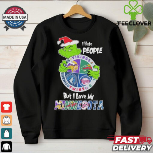 Grinch I Hate People But I Love My Minnesota Sports Teams Shirt