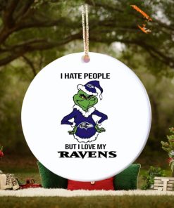 Grinch I hate people but I love my Baltimore Ravens Ornament