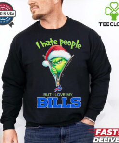 Grinch I hate people but I love my Buffalo Bills Christmas shirt