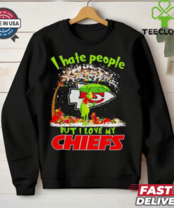 Grinch I hate people but I love my Chiefs winter shirt