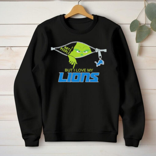 Grinch I hate people but I love my Detroit Lions hoodie, sweater, longsleeve, shirt v-neck, t-shirt