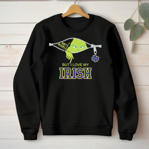 Grinch I hate people but I love my Notre Dame Fighting Irish hoodie, sweater, longsleeve, shirt v-neck, t-shirt