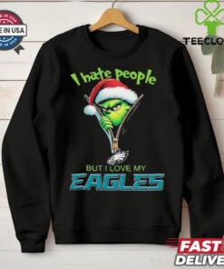 Grinch I hate people but I love my Philadelphia Eagles Christmas shirt 1 Grinch I hate people but I love my Philadelphia Eagles Christmas shirt