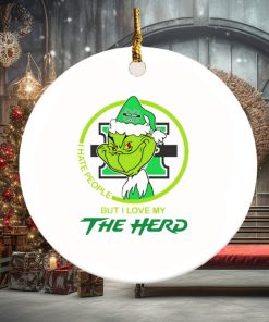 Grinch I hate people but I love my Thundering Herd Christmas ornament