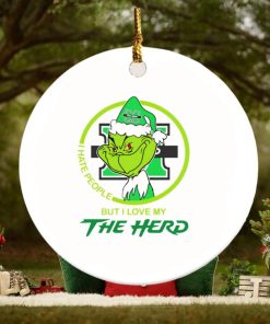 Grinch I hate people but I love my Thundering Herd Christmas ornament