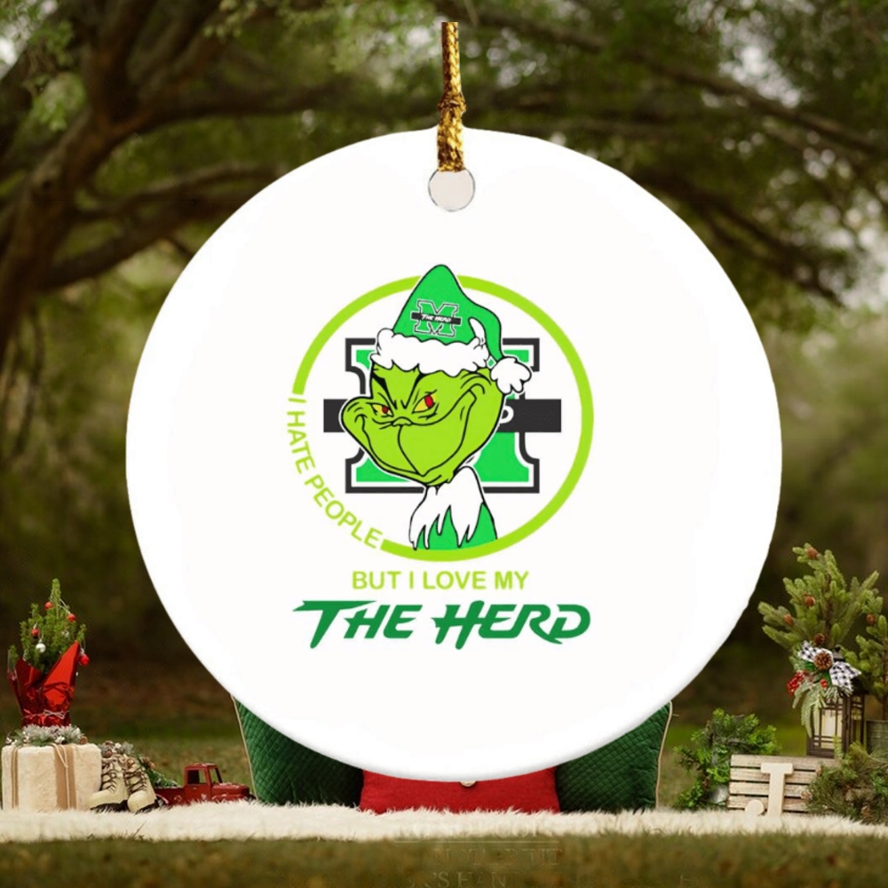 Grinch I hate people but I love my Thundering Herd Christmas ornament Grinch I hate people but I love my Thundering Herd Christmas ornament