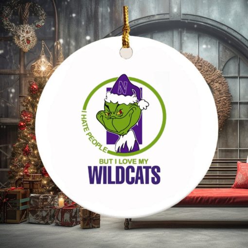 Grinch I hate people but I love my Wildcats Christmas ornament