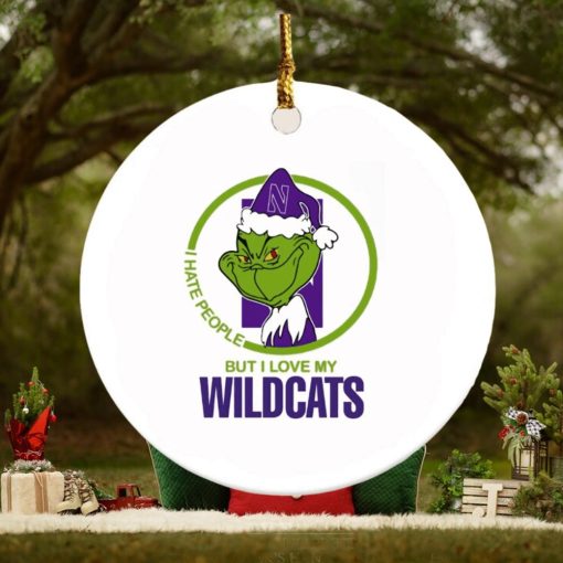 Grinch I hate people but I love my Wildcats Christmas ornament