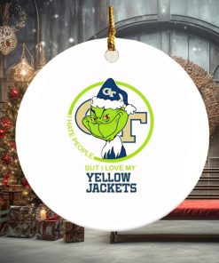 Grinch I hate people but I love my Yellow Jackets Christmas ornament