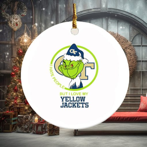 Grinch I hate people but I love my Yellow Jackets Christmas ornament