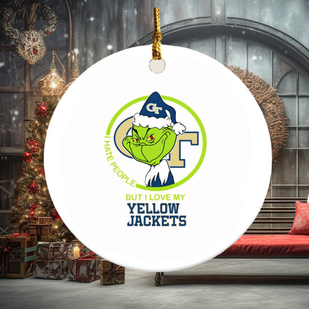Grinch I hate people but I love my Yellow Jackets Christmas ornament Grinch I hate people but I love my Yellow Jackets Christmas ornament