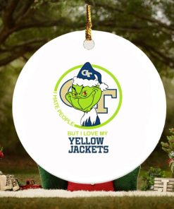 Grinch I hate people but I love my Yellow Jackets Christmas ornament