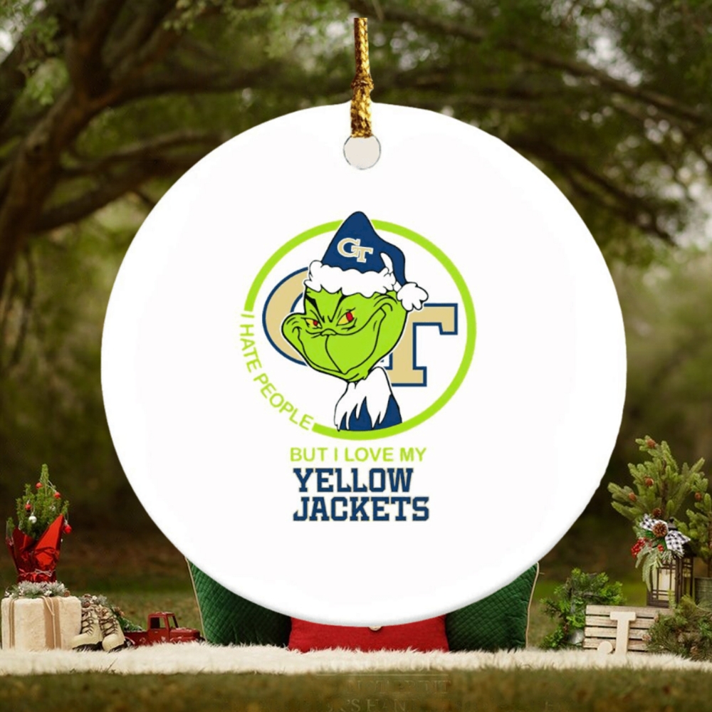 Grinch I hate people but I love my Yellow Jackets Christmas ornament Grinch I hate people but I love my Yellow Jackets Christmas ornament