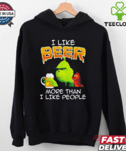 Grinch I like beer more than I like people shirt