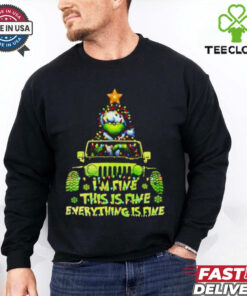 Grinch I’m fine this is fine everything is fine Christmas shirt
