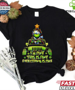 Grinch I’m fine this is fine everything is fine Christmas shirt