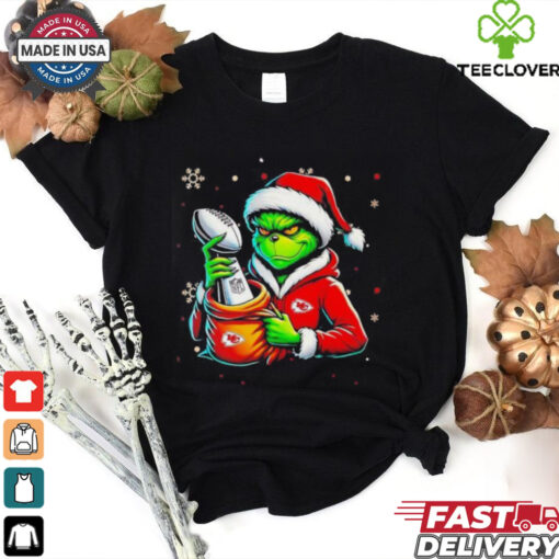 Grinch Kansas City Chiefs holding NFL cup 2024 shirt