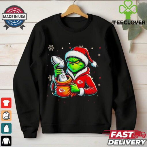 Grinch Kansas City Chiefs holding NFL cup 2024 shirt