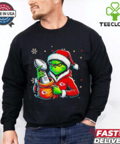 Grinch Kansas City Chiefs holding NFL cup 2024 shirt
