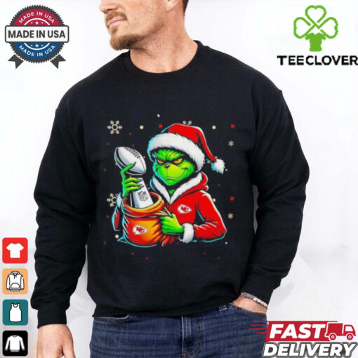 Grinch Kansas City Chiefs holding NFL cup 2024 shirt
