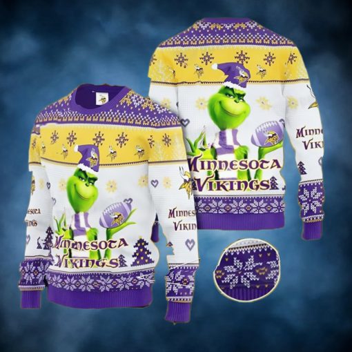 Grinch Knit Minnesota Vikings Ugly Sweater Christmas Gift