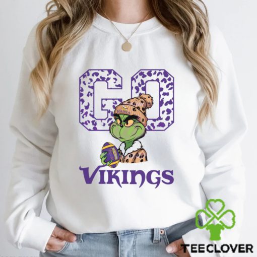 Grinch Leopard Go Vikings Football Shirt