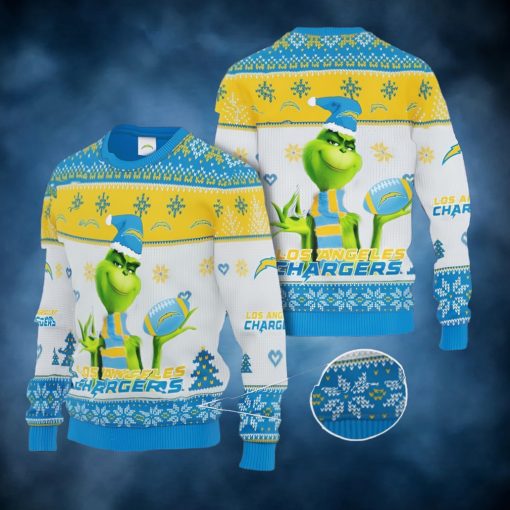 Grinch Los Angeles Chargers All Over Print Christmas Ugly Sweater Gift For Fans