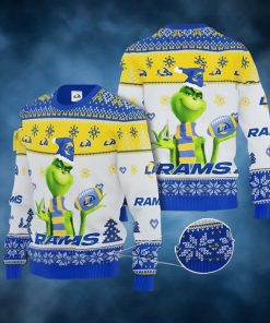 Grinch Los Angeles Rams All Over Print 3D Ugly Christmas Sweater